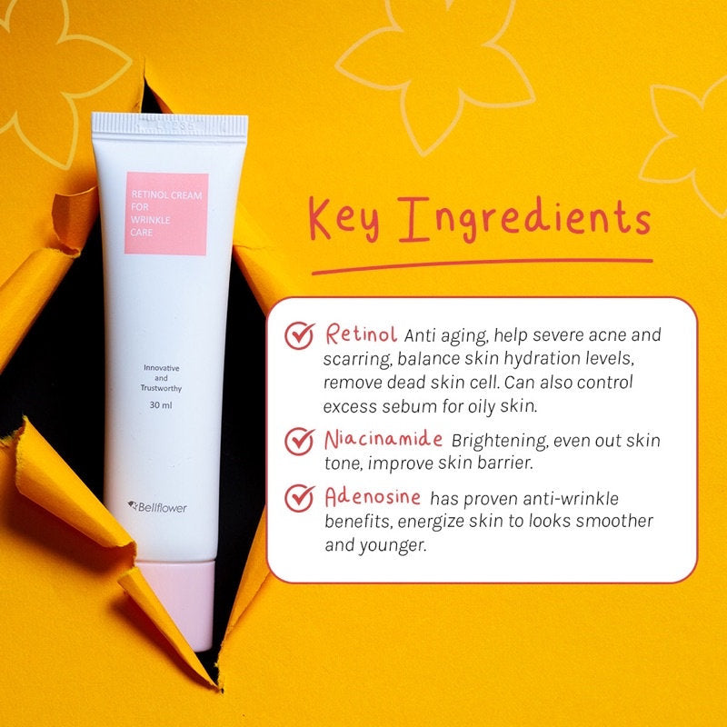 Bellflower Retinol Cream for Wrinkle Care 30ml