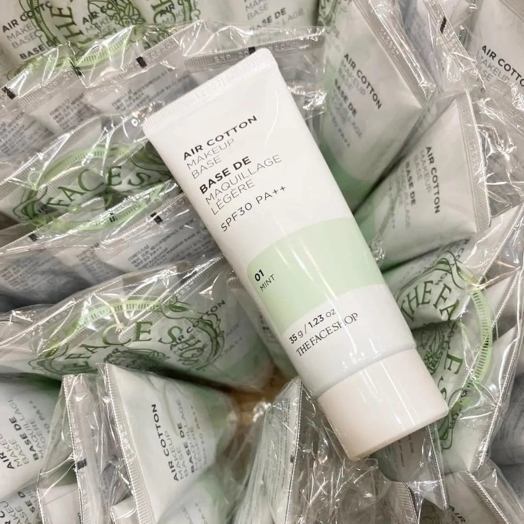 THEFACESHOP Air Cotton Makeup Base SPF30 PA++ #01 Mint (35g)