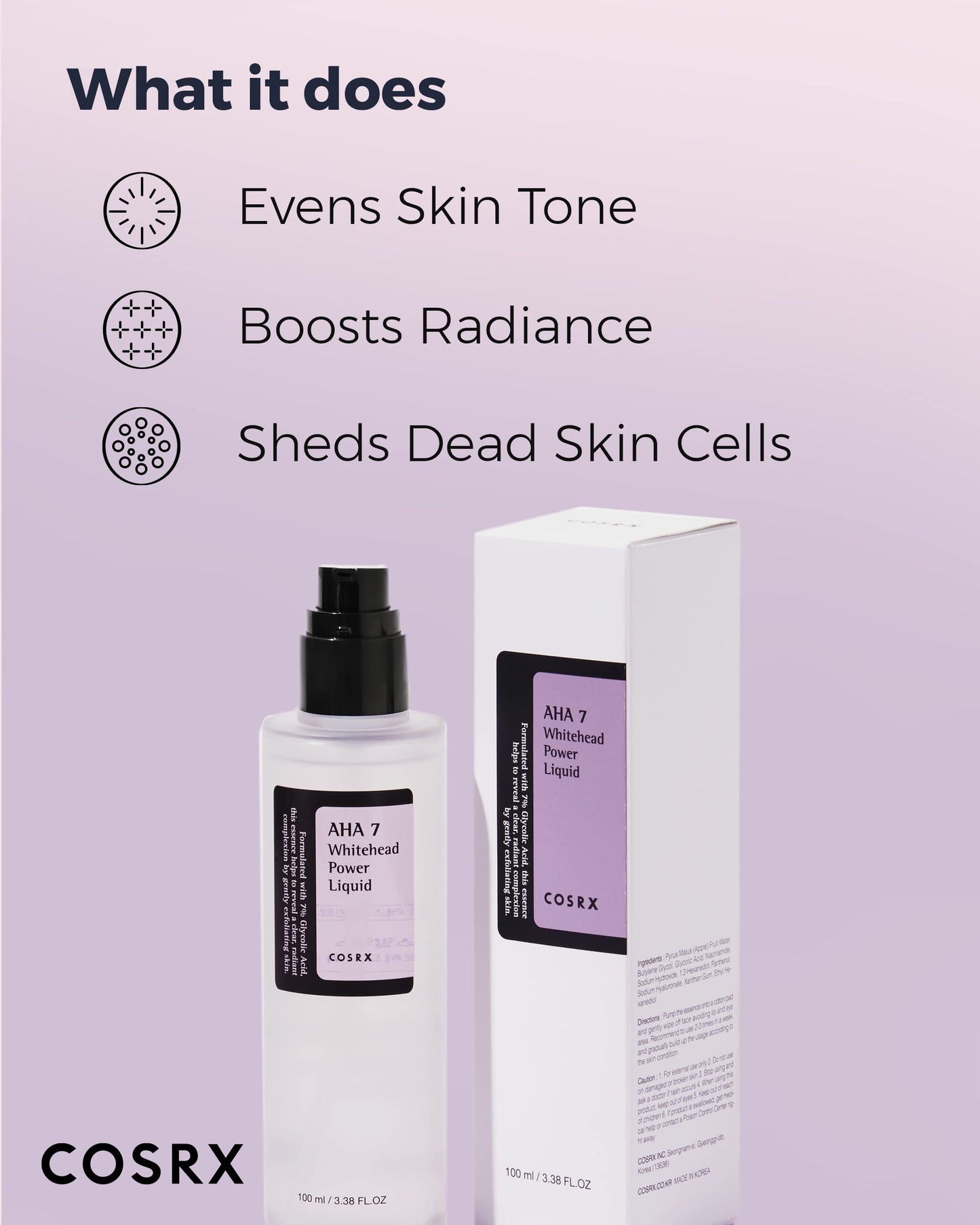 COSRX AHA 7 Whitehead Power Liquid 7% Glycolic Acid (AHA)100mL