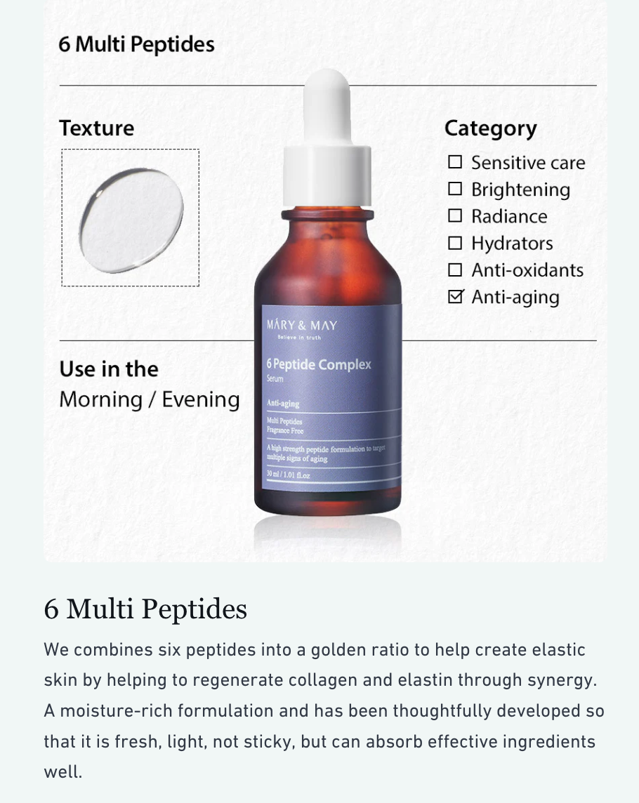 MARY & MAY 6 Peptide Complex Serum