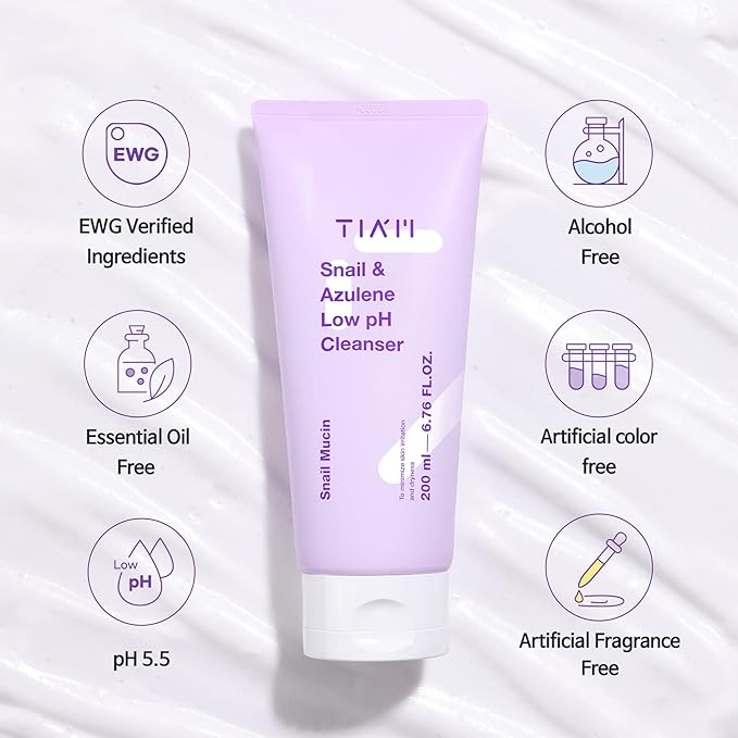 TIAM Snail & Azulene Low pH Cleanser - 200ml