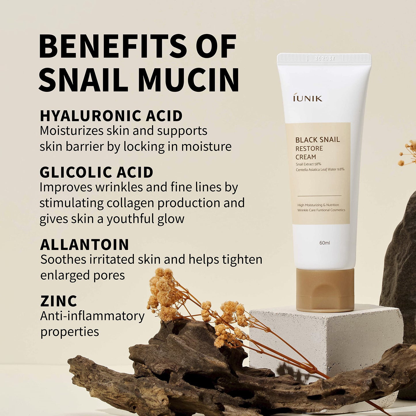 iUNIK Black Snail Restore Cream 60ml